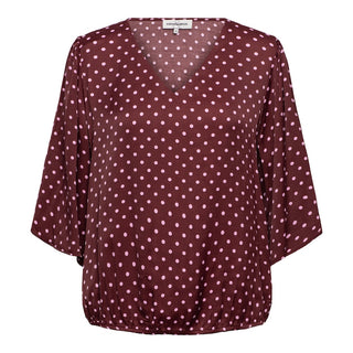 &Co Woman - Aster polka blouse - burgundy