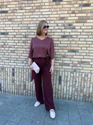 &Co Woman - Aster polka blouse - burgundy