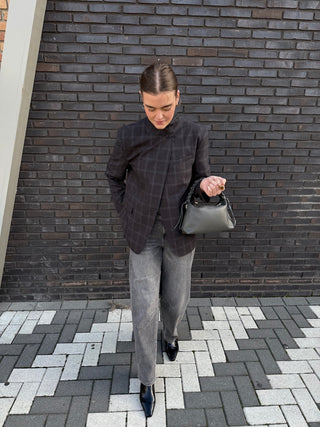 JDY - Valerie high neck blazer check