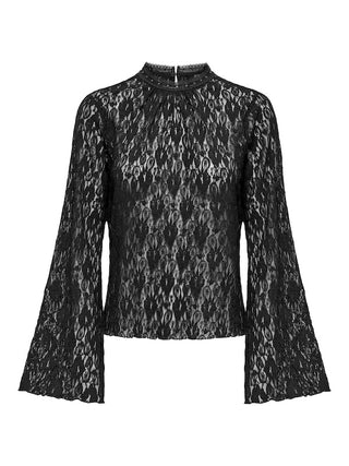JDY - Gallas detail lace top - black