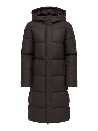 JDY - Kamma water long puffer - chocolate torte