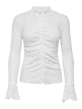 JDY - Lala high neck lace top - cloud dancer