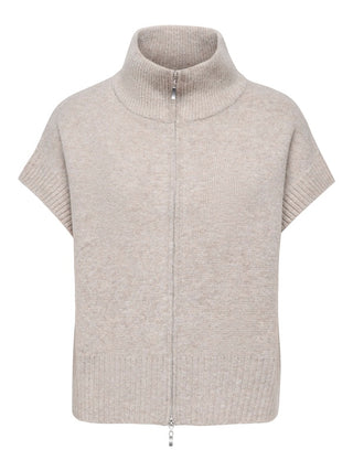 JDY - Lea 2way zip vest - natural melange