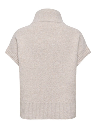 JDY - Lea 2way zip vest - natural melange