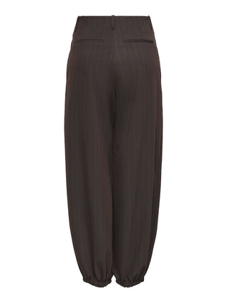 JDY - Madeline balloon pants - chocolate torte pin stripe