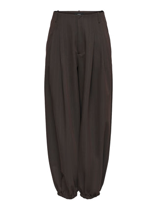 JDY - Madeline balloon pants - chocolate torte pin stripe