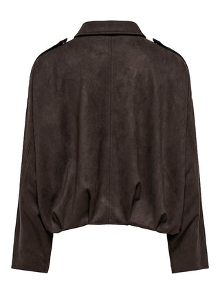 JDY - Nia faux suede jacket - chocolate torte