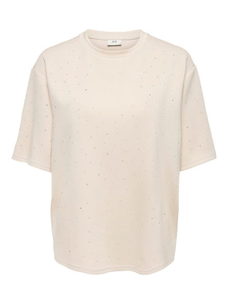 JDY - Nila t-shirt - Oatmeal studs