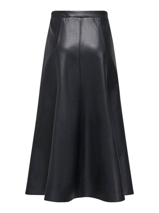 JDY - Bea faux leather midi skirt - black