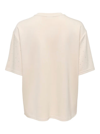 JDY - Nila t-shirt - Oatmeal studs
