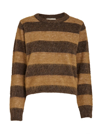 Peppercorn - Sylvie stripe pullover - java brown