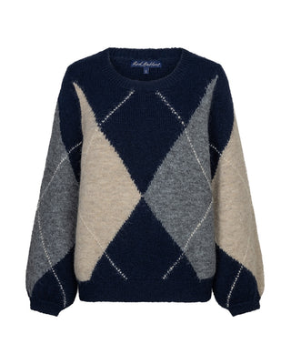 Red Button - Argyle sweater - indigo