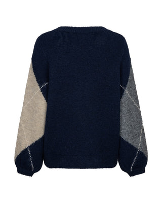 Red Button - Argyle sweater - indigo