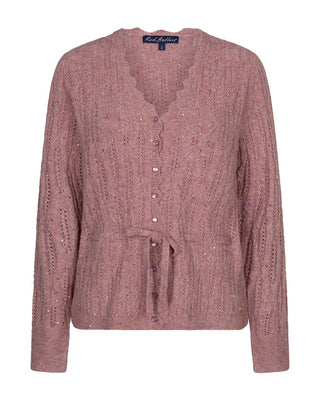 Red Button - Cardigan ajour sparkle - mauve