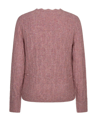 Red Button - Cardigan ajour sparkle - mauve