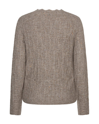 Red Button - Cardigan ajour sparkle - truffle