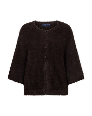 Red Button - Cardigan fuzzy poncho - espresso