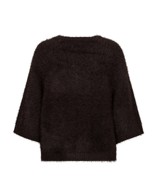 Red Button - Cardigan fuzzy poncho - espresso