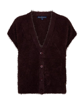 Red Button - Sleeveless fuzzy - burgundy