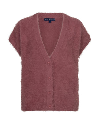 Red Button - Sleeveless fuzzy - mauve