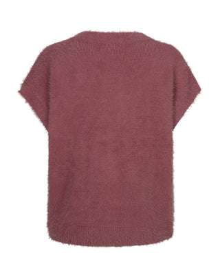Red Button - Sleeveless fuzzy - mauve