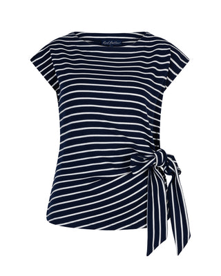 Red Button - Terry stripe knot shirt darkblue