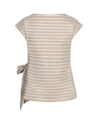 Red button - Terry stripe knot - pebble