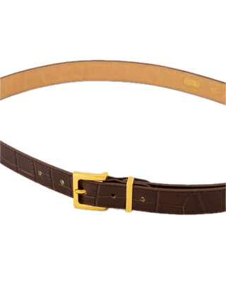Redro croco riem - donkerbruin