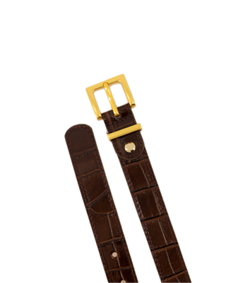 Redro croco riem - donkerbruin