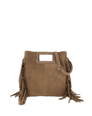 Sylvie bag large suede - taupe