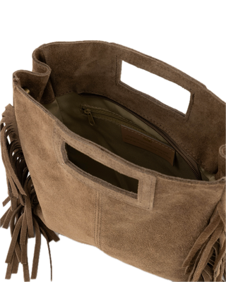 Sylvie bag large suede - taupe