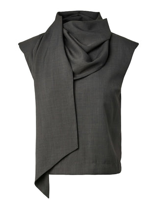 YAS - Elura scarf top - dark grey