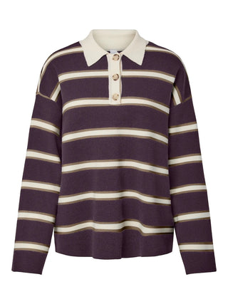 YAS - Isabell polo knit - plum perfect
