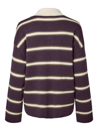YAS - Isabell polo knit - plum perfect