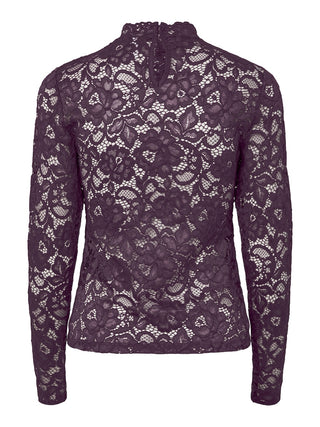 YAS - Lacey lace top - plum perfect