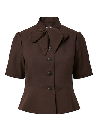 YAS - Riu 2/4 scarf blazer - coffee bean