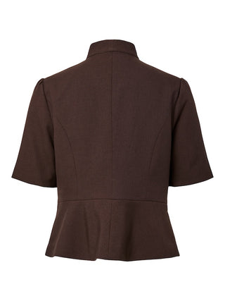 YAS - Riu 2/4 scarf blazer - coffee bean