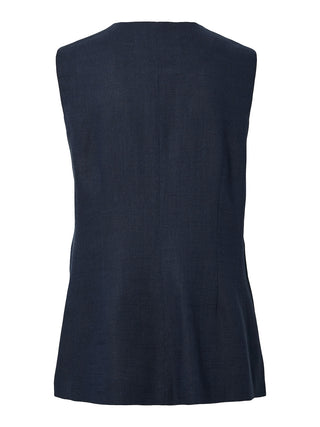 YAS - Agana linnen blend waiscoat navy