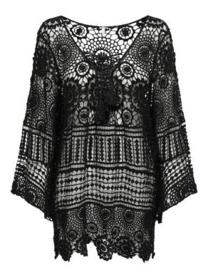 FLORENCE-CROCHET-KAFTAN-DRESS-zwart