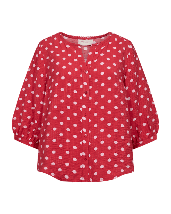Freequent- Alma blouse stip - red