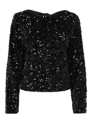 ONLY - Confidence top - sequin bow black