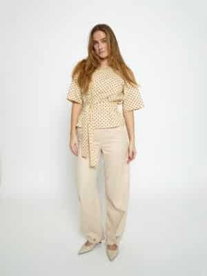 PC9222 - PCTyrell Wide Sleeve Blouse - 9097P Dot Print - Extra 6 Peppercorn - Tyrell wide blouse - dot print