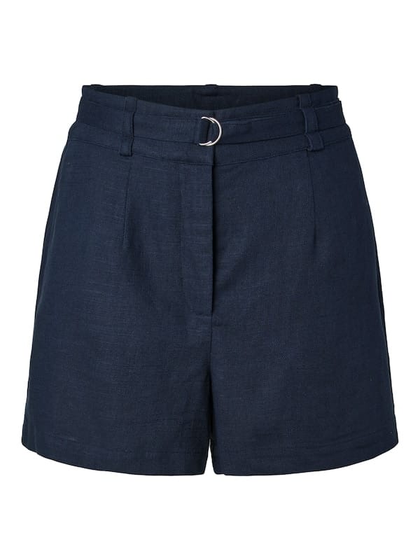 YAS - Agana linnen blend short - navy