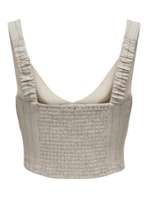 dola pinstripe top beige only